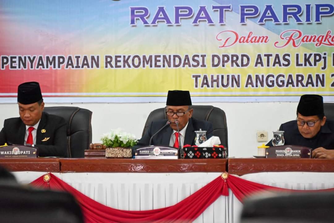 DPRD Humbahas Sampaikan Rekomendasi Atas  LKPj Bupati Humbahas 2023