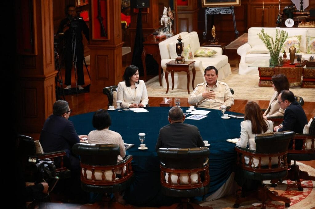 Pertemuan dengan 7 Jurnalis Senior (tangkapan layar @PrabowoSubianto)