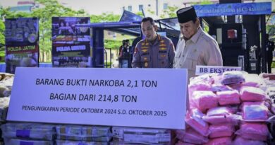 Presiden Prabowo Subianto didampingi Kapolri Jenderal Listyo Sigit Prabowo, memimpin pemusnahan barang bukti narkoba