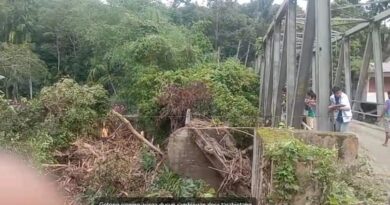 Tumpukan Kayu di Jembatan Lae Sipeggih Tarabintang